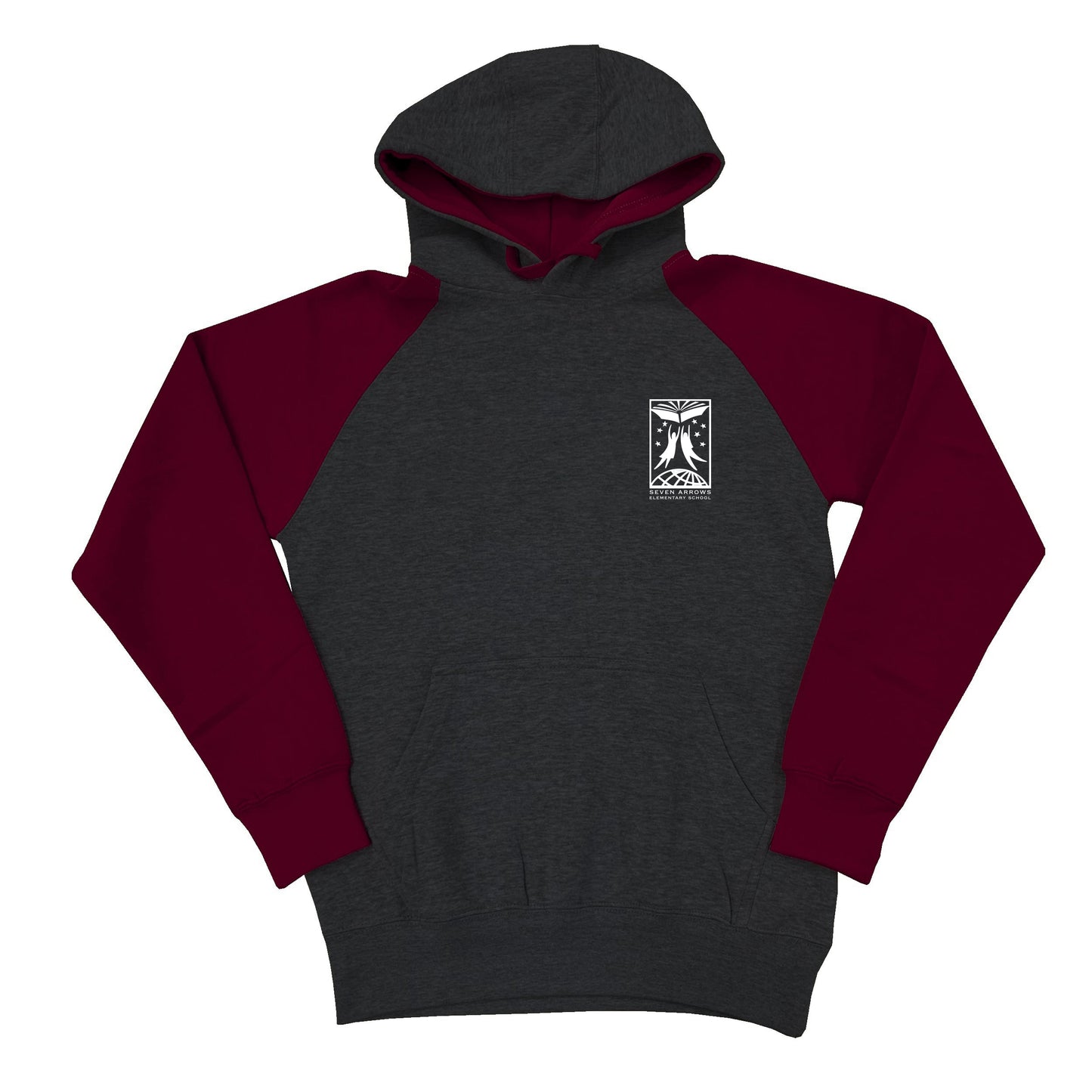 Adult Hoodie Two Tone Charcoal/Eggplant